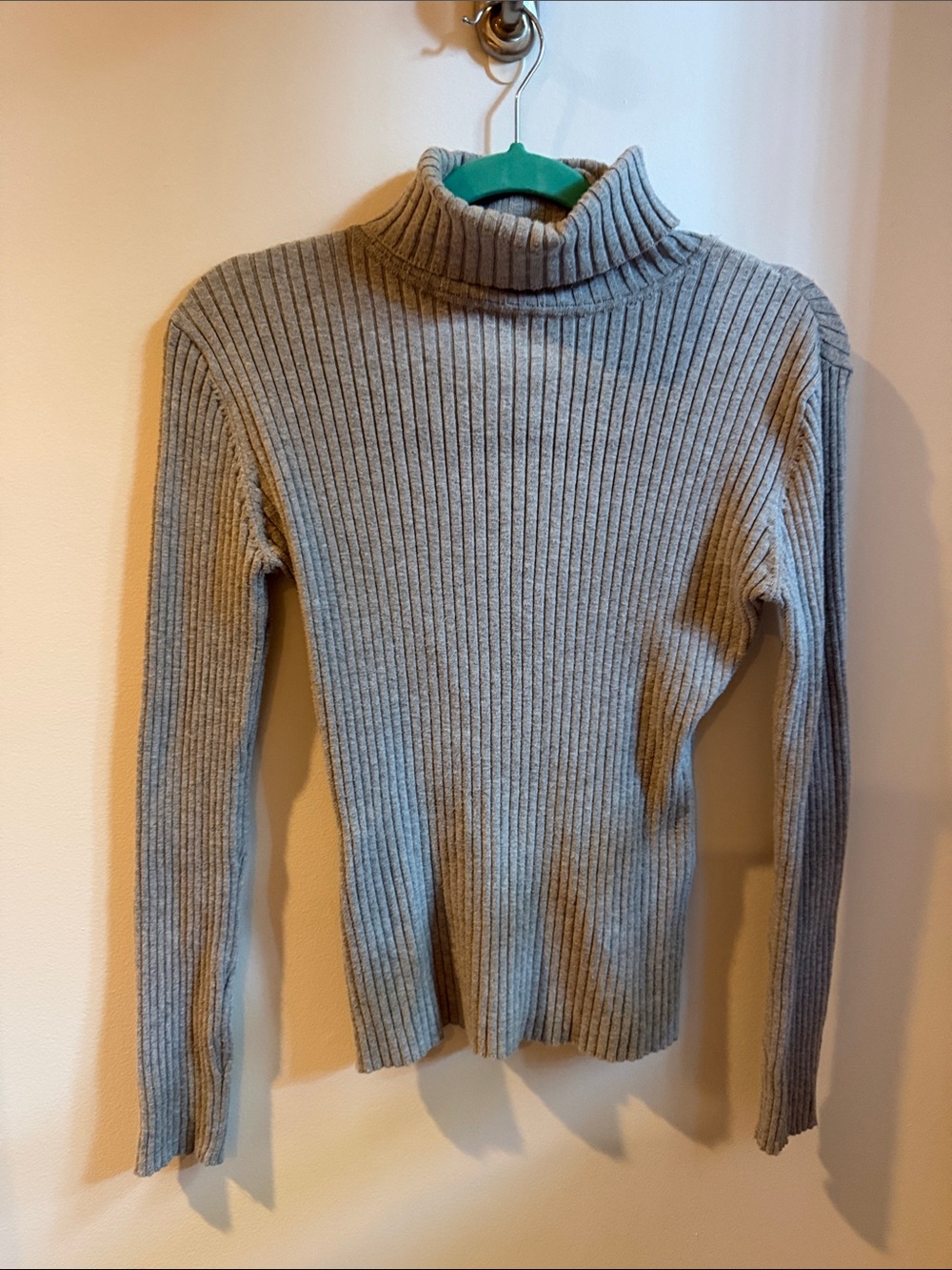 metrostyle Ribbed Turtleneck Sweater - Light Gray